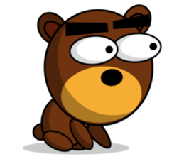 Black Eyebrows Bear 9 sticker #6213580