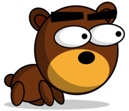 Black Eyebrows Bear 9 sticker #6213581