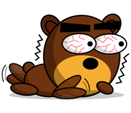 Black Eyebrows Bear 9 sticker #6213583