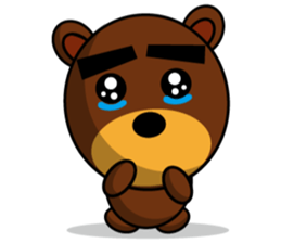 Black Eyebrows Bear 9 sticker #6213585