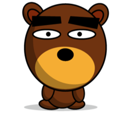 Black Eyebrows Bear 9 sticker #6213588