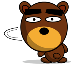 Black Eyebrows Bear 9 sticker #6213589