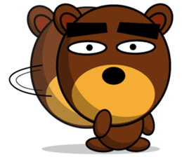 Black Eyebrows Bear 9 sticker #6213590