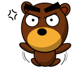 Black Eyebrows Bear 9 sticker #6213594