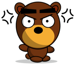 Black Eyebrows Bear 9 sticker #6213595