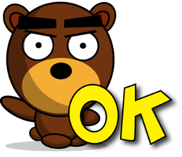 Black Eyebrows Bear 9 sticker #6213599