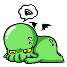 Cthulhu with funny friends sticker #6217012