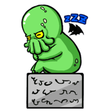 Cthulhu with funny friends sticker #6217023