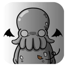 Cthulhu with funny friends sticker #6217030
