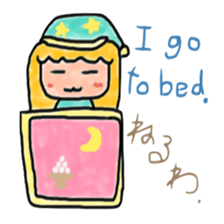 English course of Dr. girl and cat sticker #6223716