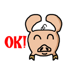 Big head pig sticker #6224151