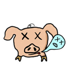 Big head pig sticker #6224166