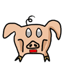 Big head pig sticker #6224174