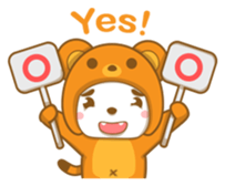 Boy wearing cute bear costume sticker #6224184