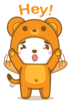 Boy wearing cute bear costume sticker #6224185