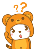 Boy wearing cute bear costume sticker #6224189