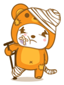 Boy wearing cute bear costume sticker #6224190