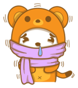 Boy wearing cute bear costume sticker #6224191