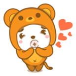 Boy wearing cute bear costume sticker #6224192