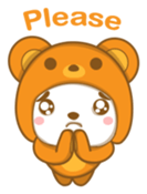 Boy wearing cute bear costume sticker #6224194