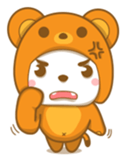 Boy wearing cute bear costume sticker #6224197