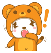 Boy wearing cute bear costume sticker #6224198