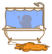 Boy wearing cute bear costume sticker #6224201