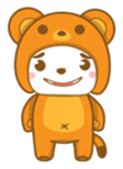 Boy wearing cute bear costume sticker #6224205
