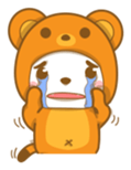 Boy wearing cute bear costume sticker #6224206