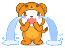 Boy wearing cute bear costume sticker #6224207