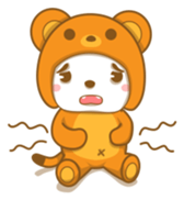 Boy wearing cute bear costume sticker #6224208
