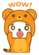 Boy wearing cute bear costume sticker #6224209