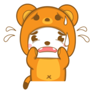 Boy wearing cute bear costume sticker #6224210