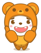 Boy wearing cute bear costume sticker #6224213