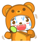 Boy wearing cute bear costume sticker #6224215