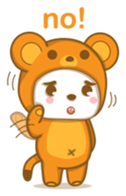 Boy wearing cute bear costume sticker #6224216