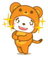 Boy wearing cute bear costume sticker #6224217