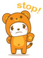 Boy wearing cute bear costume sticker #6224218
