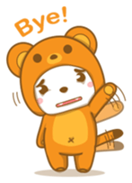 Boy wearing cute bear costume sticker #6224221