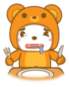 Boy wearing cute bear costume sticker #6224222
