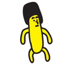 banana man with punk hair sticker #6228144