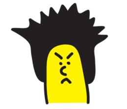 banana man with punk hair sticker #6228145
