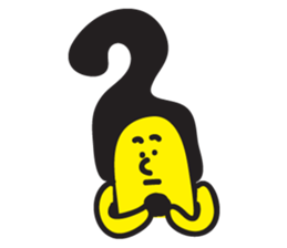 banana man with punk hair sticker #6228148
