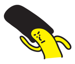 banana man with punk hair sticker #6228149