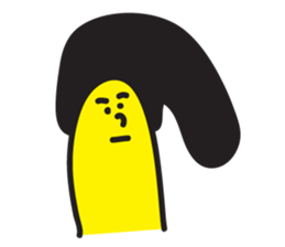 banana man with punk hair sticker #6228151