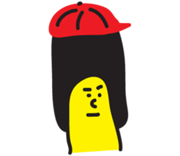 banana man with punk hair sticker #6228156