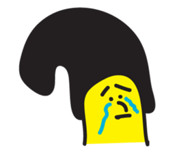 banana man with punk hair sticker #6228165