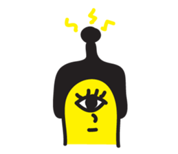 banana man with punk hair sticker #6228171