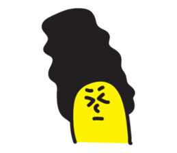banana man with punk hair sticker #6228174