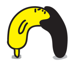 banana man with punk hair sticker #6228183